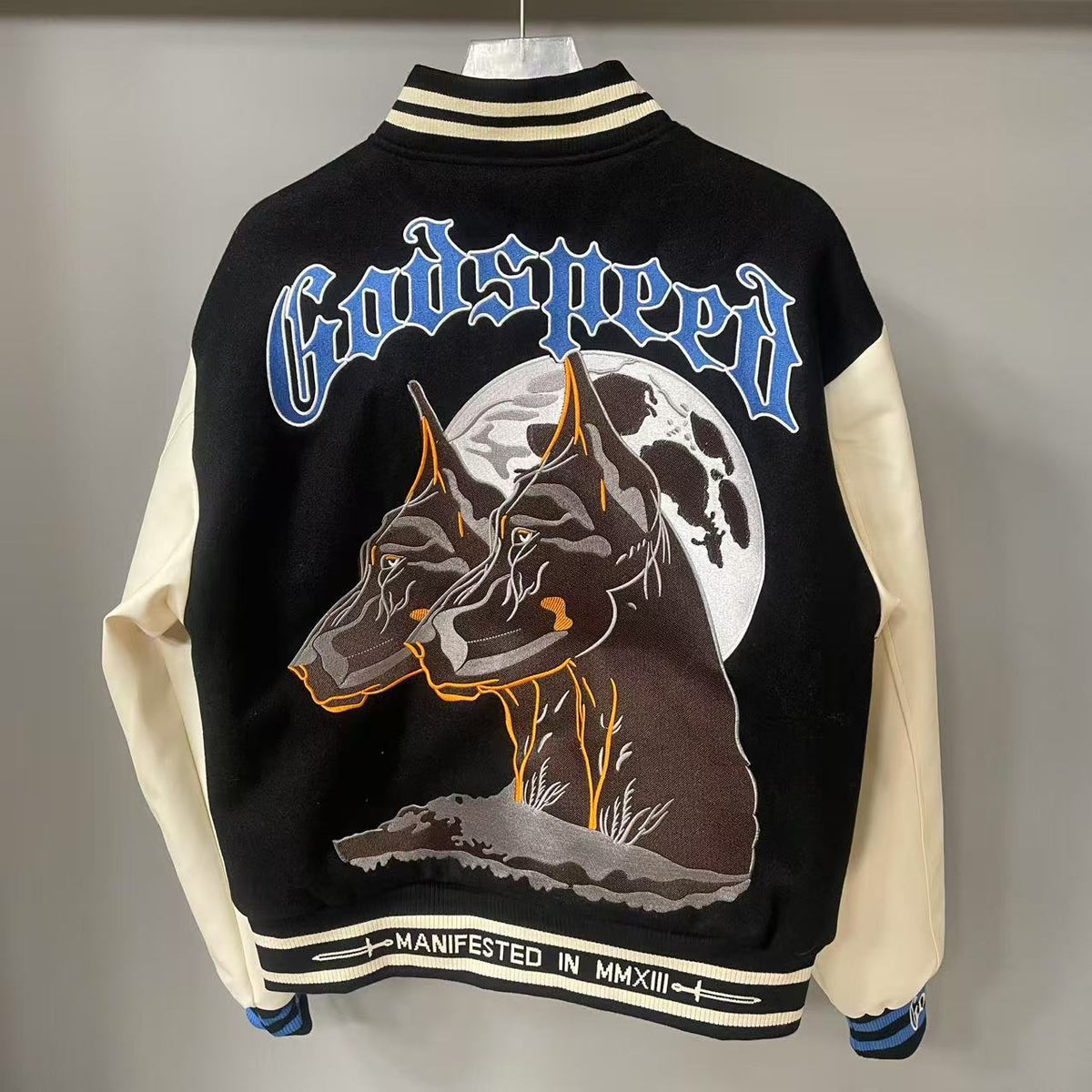 Godspeed Mens F.T.D Wool Varsity Jacket Black/blue