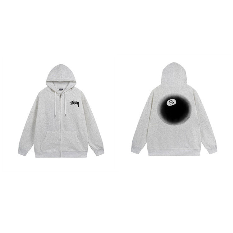 Stussy Hoodie Zip-Up Cardigan Fleece Hooded Sweater