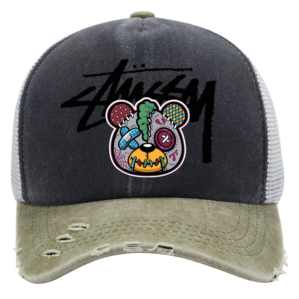 Stussy Hat Spring and Autumn Fashion Baseball Cap Breathable Retro Wash Printing