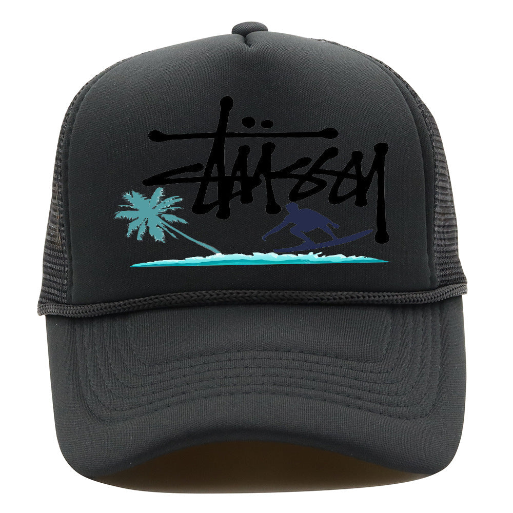 Stussy Hat Printed Truck Mesh Cap Outdoor Surfing Casual Sun Hat