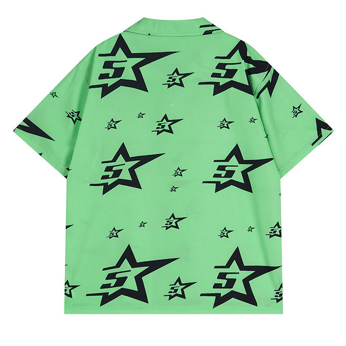 Sp5der Star Pattern Short-sleeved Shirt